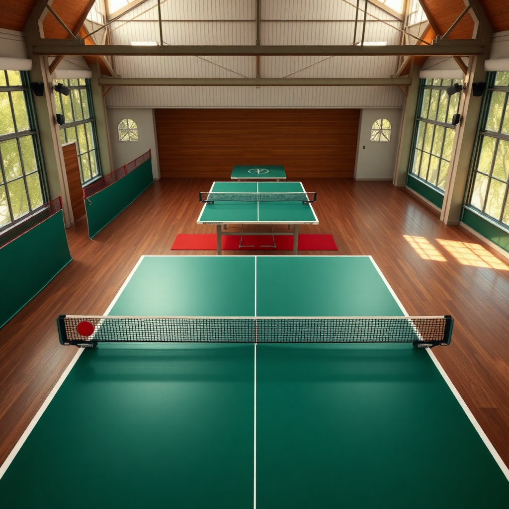 Tênis de mesa: como adaptar espaço para tênis de mesa — cena realista de tênis de mesa