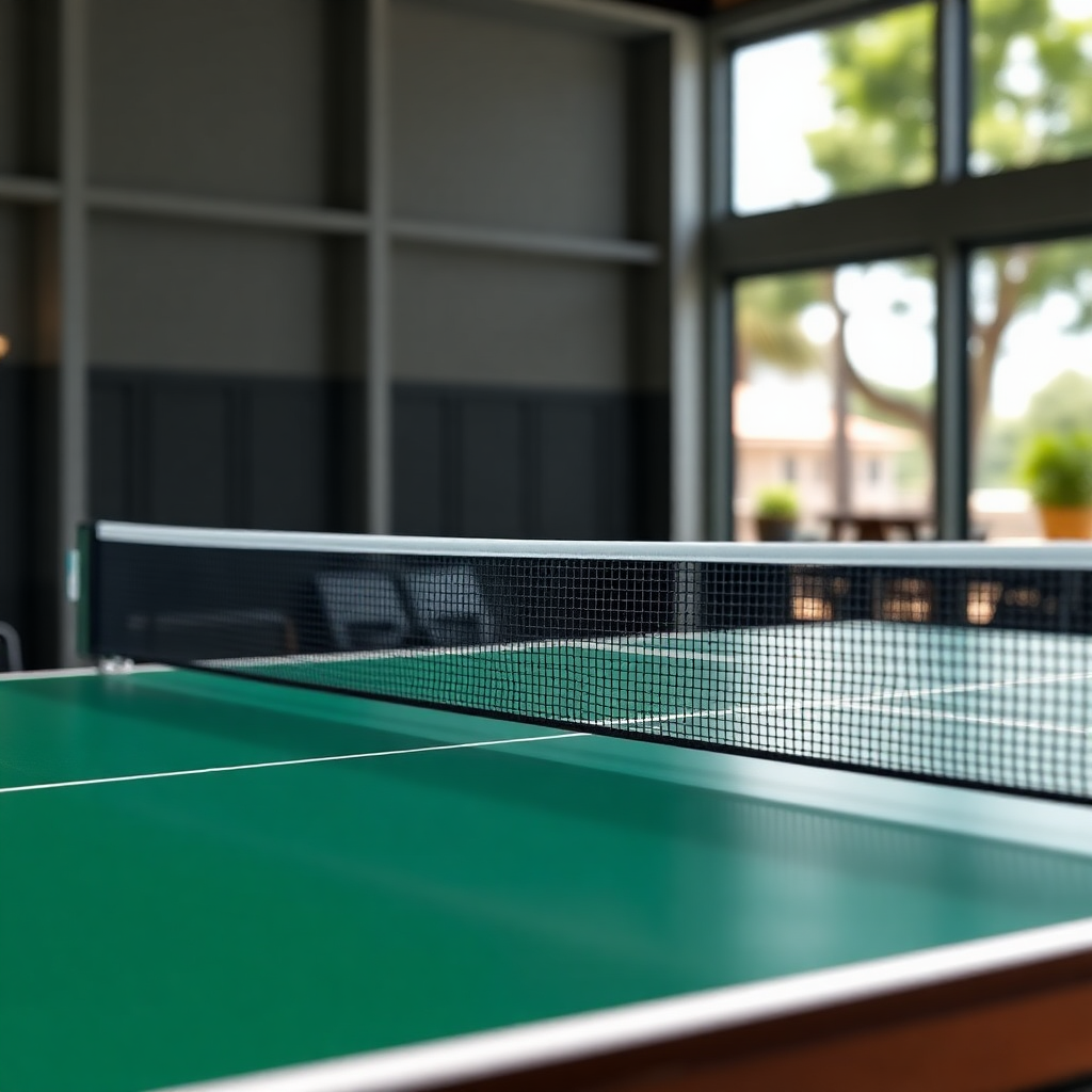 Tênis de mesa: altura da rede do tênis de mesa — cena realista de tênis de mesa