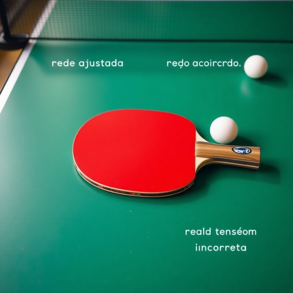 Tênis de mesa: altura da rede do tênis de mesa — cena realista de tênis de mesa