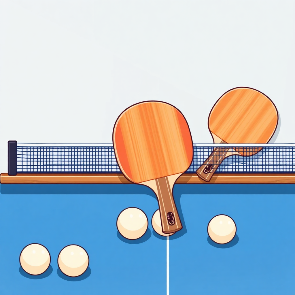 Tênis de mesa: como analisar o adversário no tênis de mesa — equipamentos (cartoon)