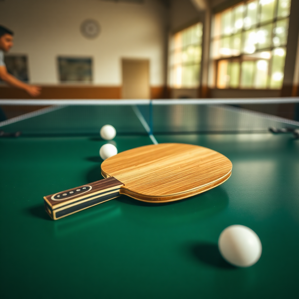 Tênis de mesa: saque rápido pingue-pongue — cena realista de tênis de mesa