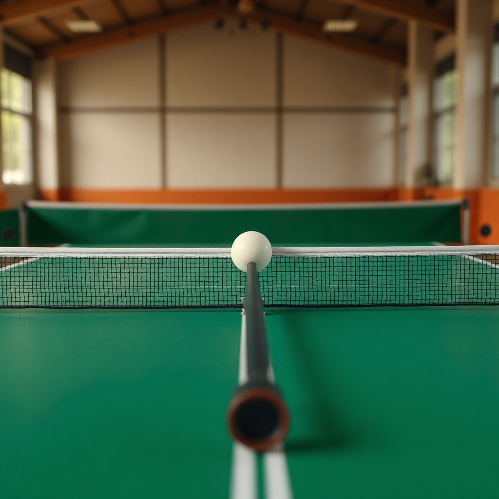 Tênis de mesa: benefícios do tênis de mesa para a saúde — cena realista de tênis de mesa