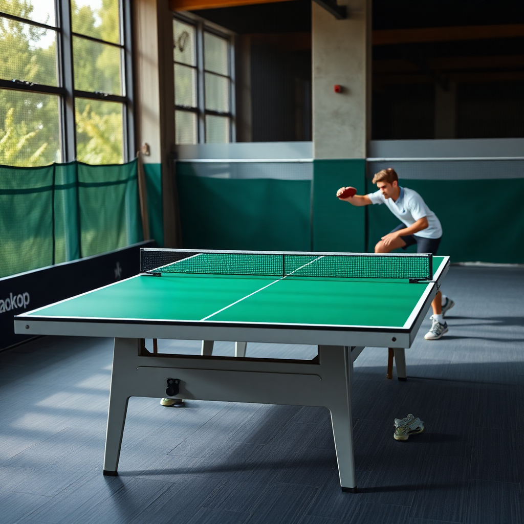 Tênis de mesa: como evitar lesões no tênis de mesa — cena realista de tênis de mesa