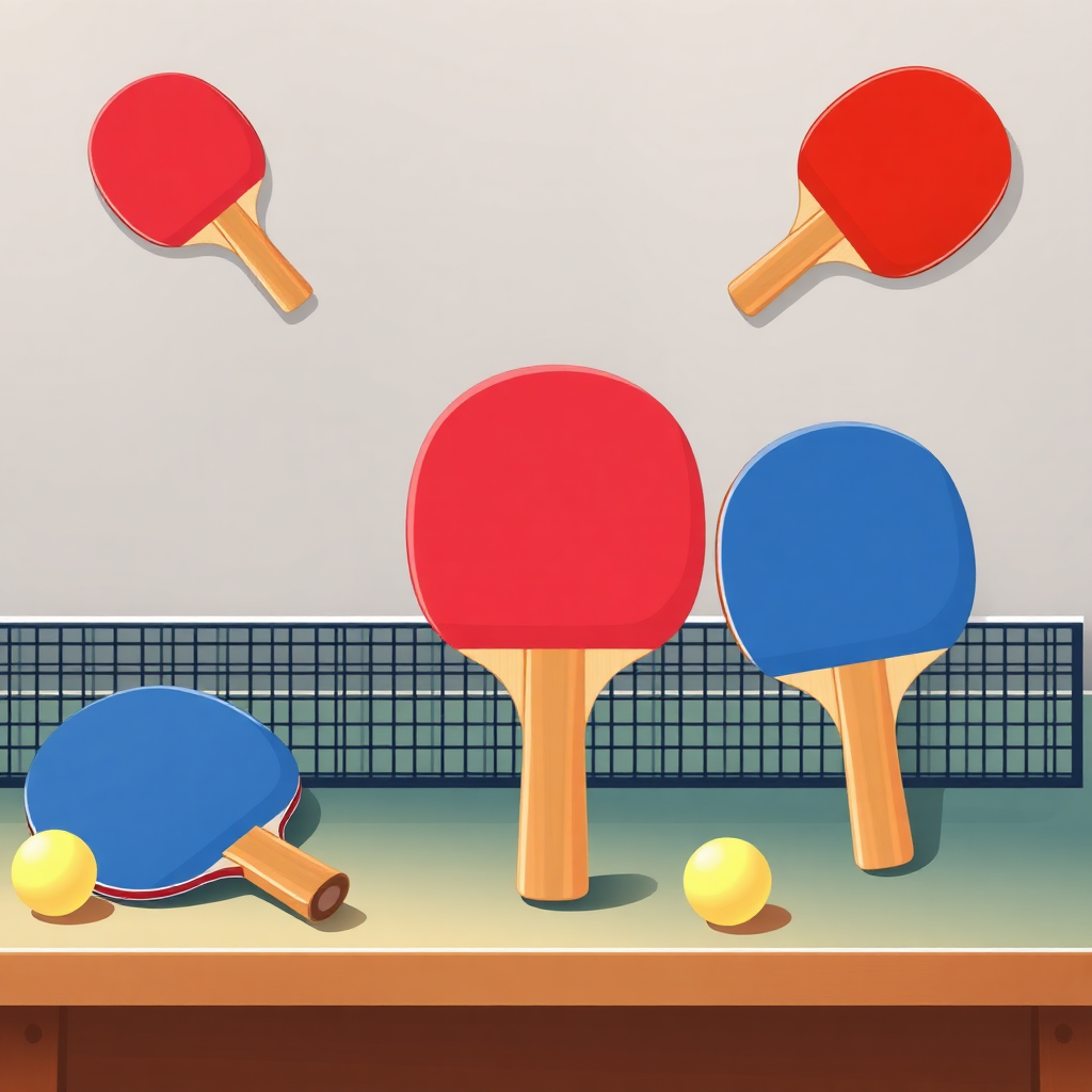 Tênis de mesa: como melhorar o saque no tênis de mesa — equipamentos (cartoon)