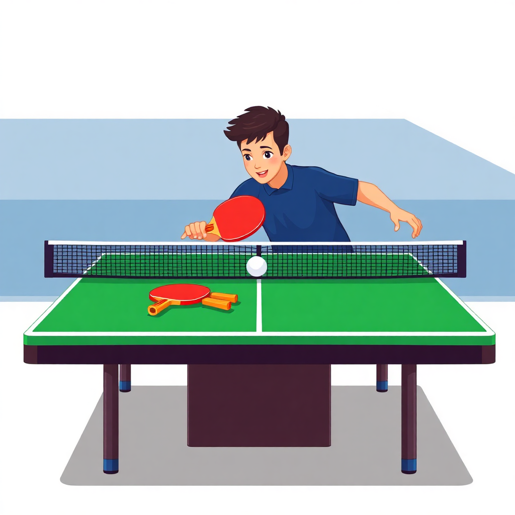 Tênis de mesa: rotina de treinos tênis de mesa — capa ilustrada do tema (cartoon)