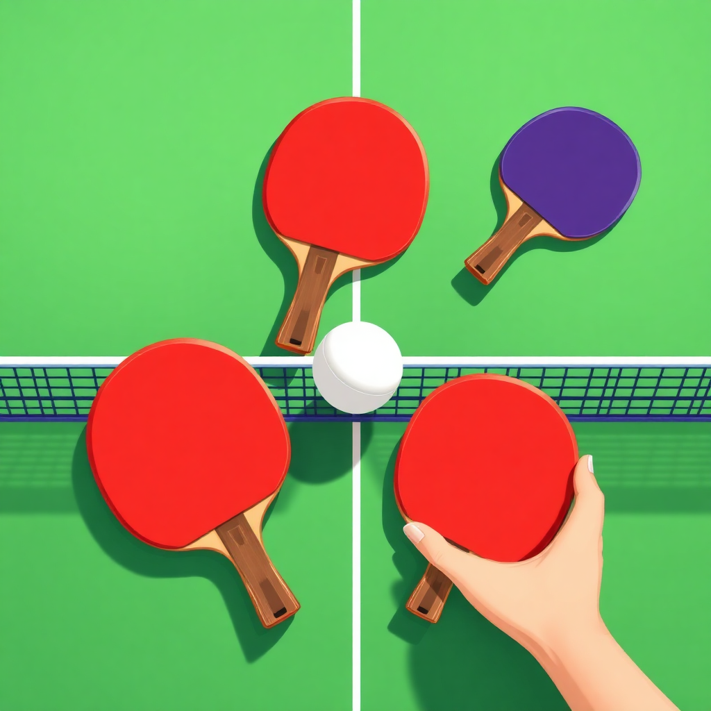 Tênis de mesa: diferenças entre bolas de tênis de mesa — capa ilustrada do tema (cartoon)