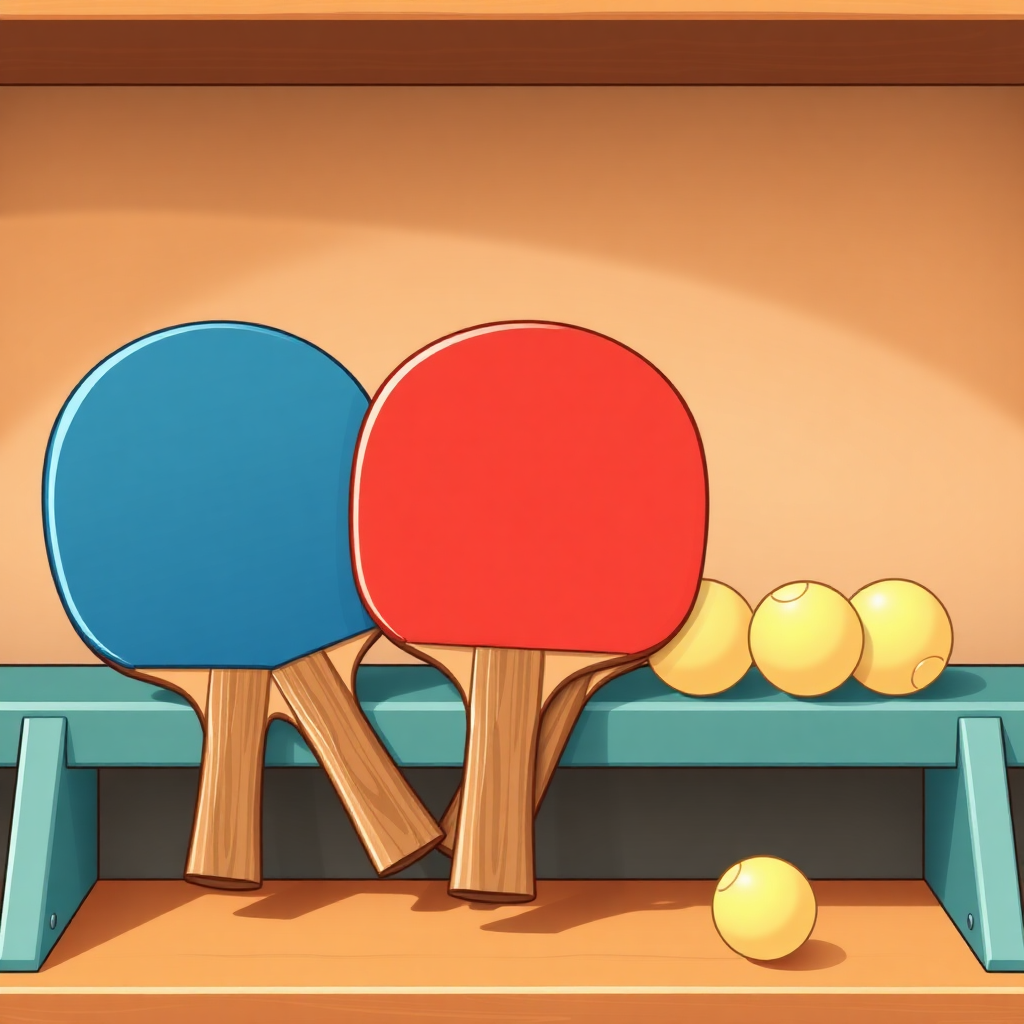 Tênis de mesa: diferenças entre bolas de tênis de mesa — equipamentos (cartoon)