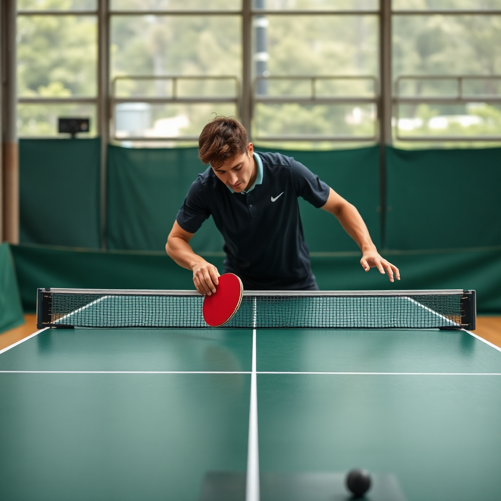 Tênis de mesa: empunhadura clássica tênis de mesa — cena realista de tênis de mesa