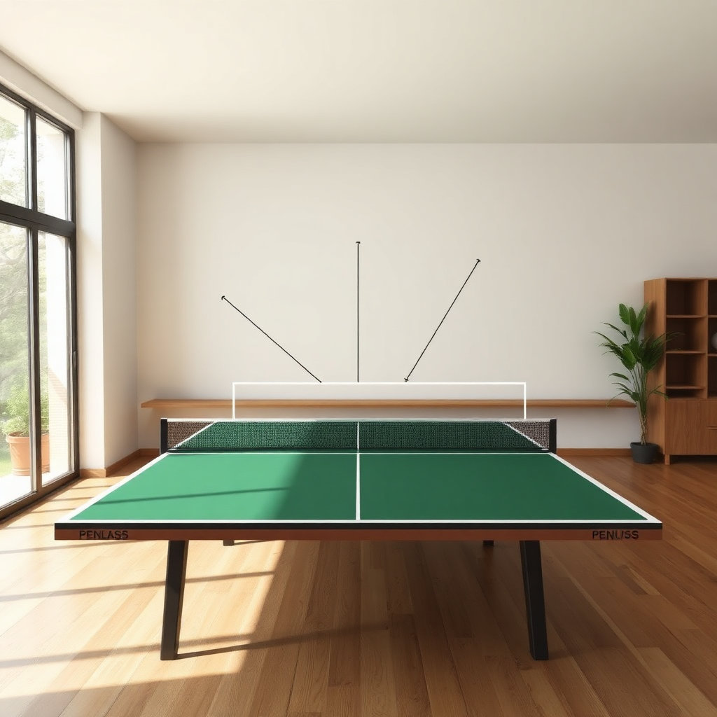Tênis de mesa: espaço para jogar tênis de mesa em casa — cena realista de tênis de mesa