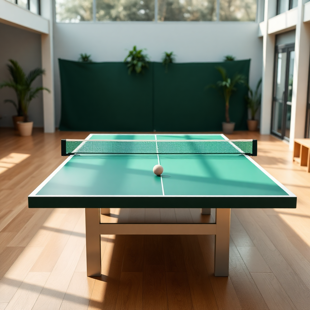 Tênis de mesa: espaço para jogar tênis de mesa em casa — cena realista de tênis de mesa