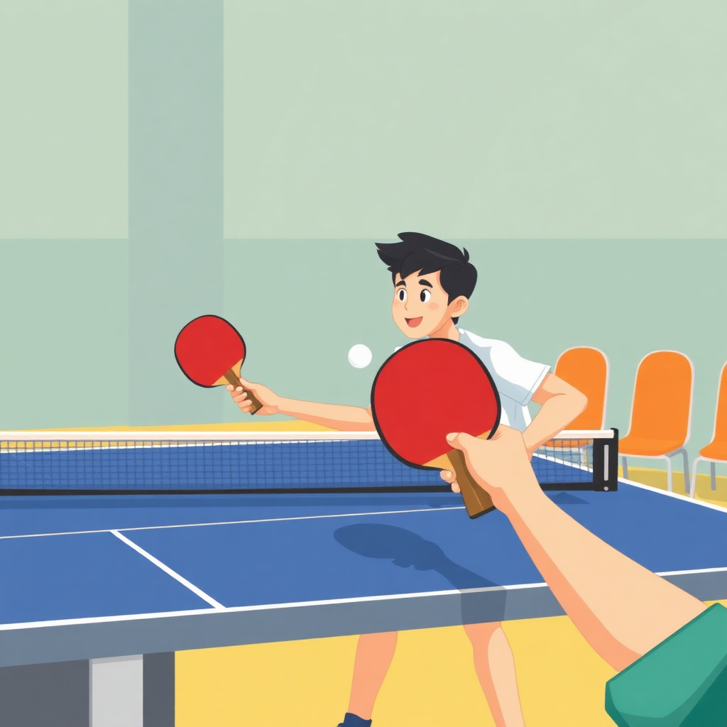 Estratégias de Jogo no Tênis de Mesa: Guia Completo para Competição 2 Tênis de mesa: estratégias de jogo no tênis de mesa — cena de prática (cartoon)