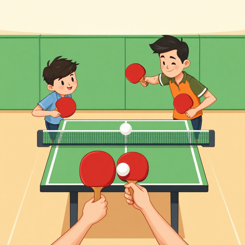 Tênis de mesa: exercícios para tênis de mesa — capa ilustrada do tema (cartoon)