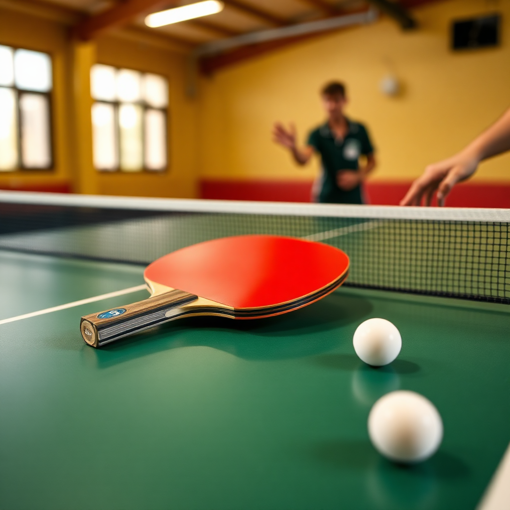 Tênis de mesa: arbitragem no tênis de mesa — cena realista de tênis de mesa