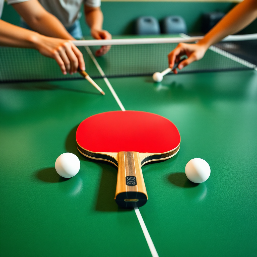Tênis de mesa: empunhaduras no tênis de mesa — cena realista de tênis de mesa