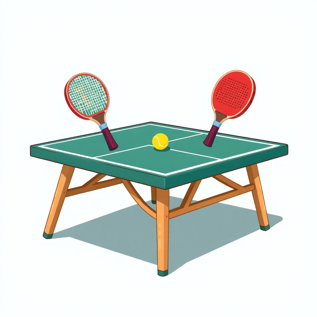 Tênis de mesa: tênis de mesa — capa ilustrada do tema (cartoon)