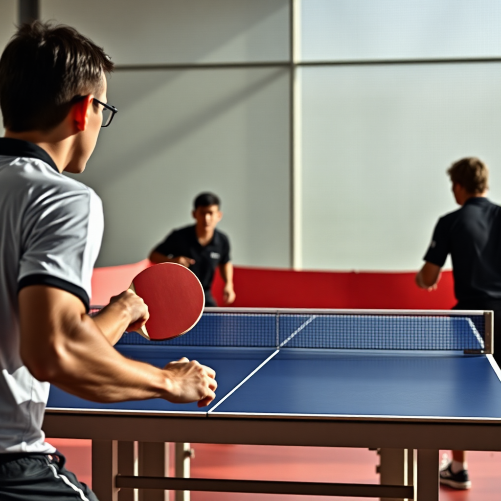 Tênis de mesa: sinais de arbitragem tênis de mesa — cena realista de tênis de mesa