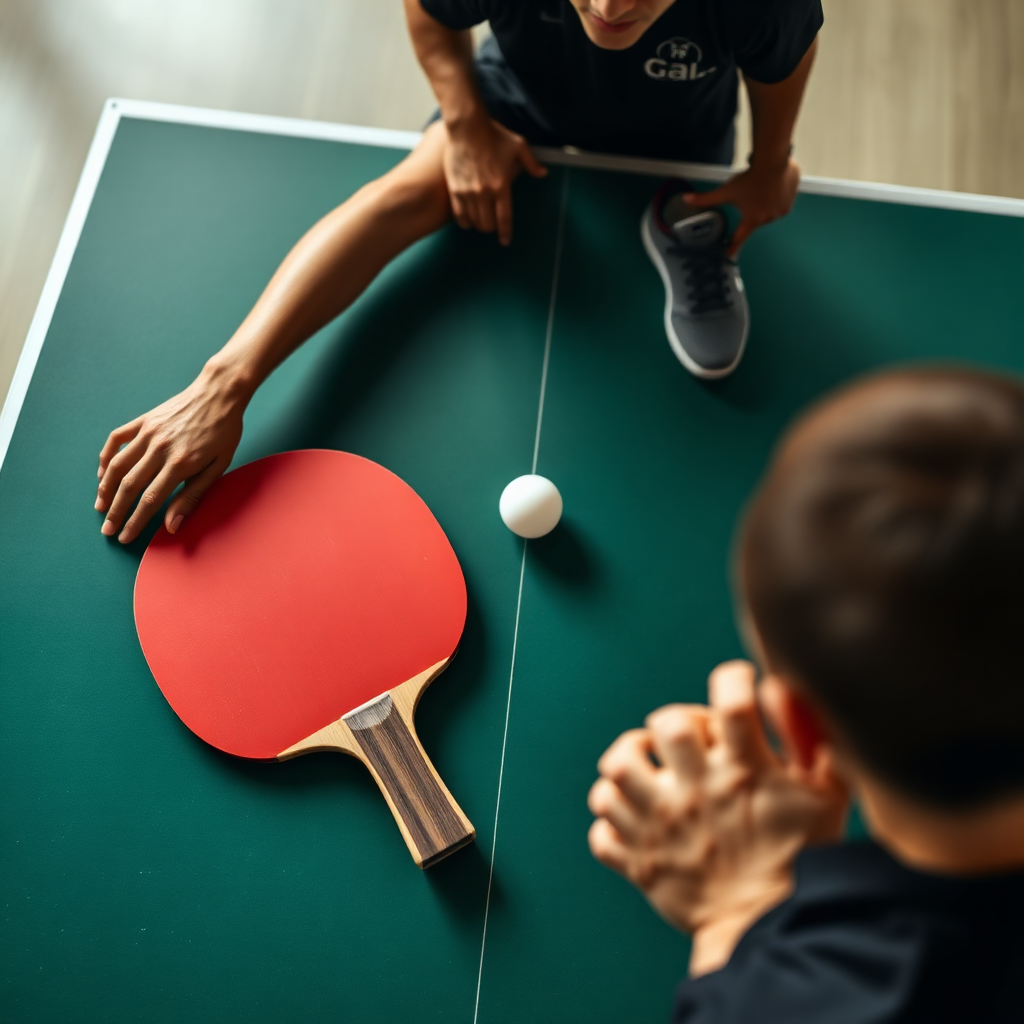 Tênis de mesa: treino tático tênis de mesa — cena realista de tênis de mesa