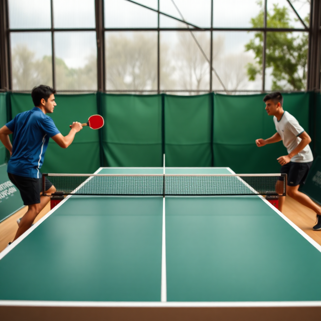 Tênis de mesa: posições no tênis de mesa — cena realista de tênis de mesa