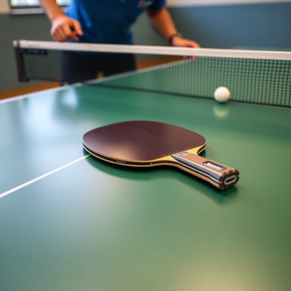 Guia completo de posições e táticas de movimentação no tênis de mesa 3 Tênis de mesa: posições no tênis de mesa — cena realista de tênis de mesa