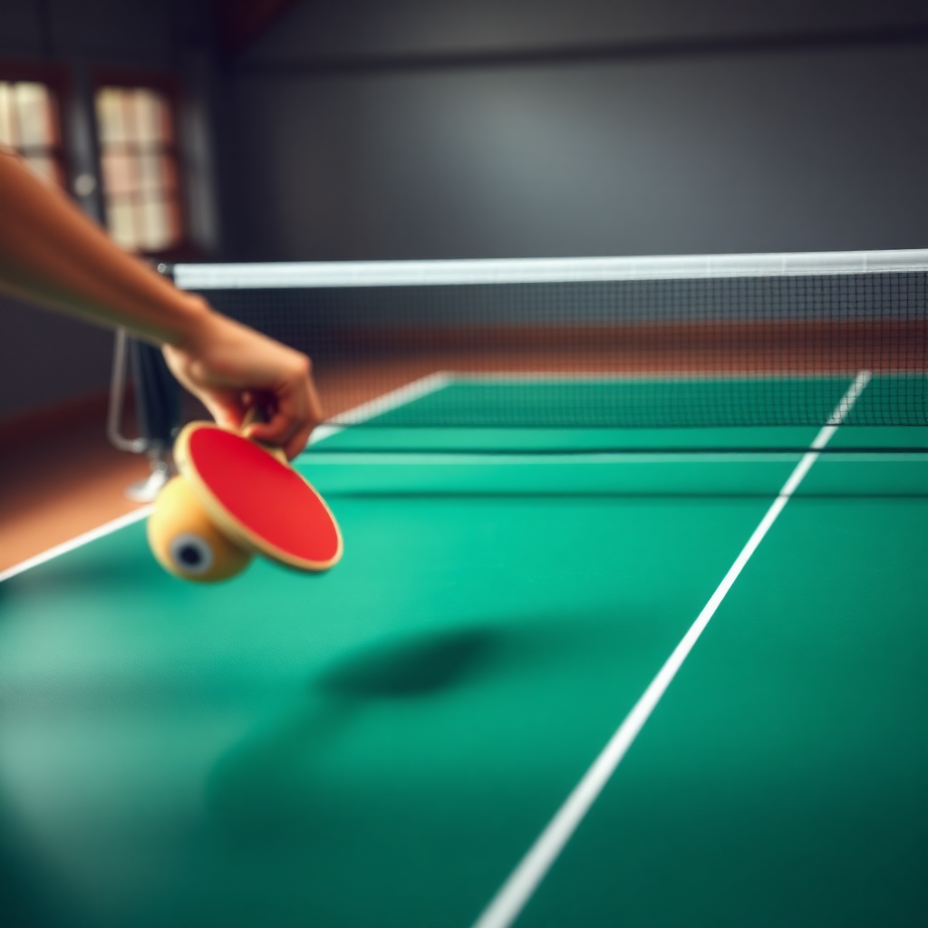 Tênis de mesa: táticas defensivas no tênis de mesa — cena realista de tênis de mesa