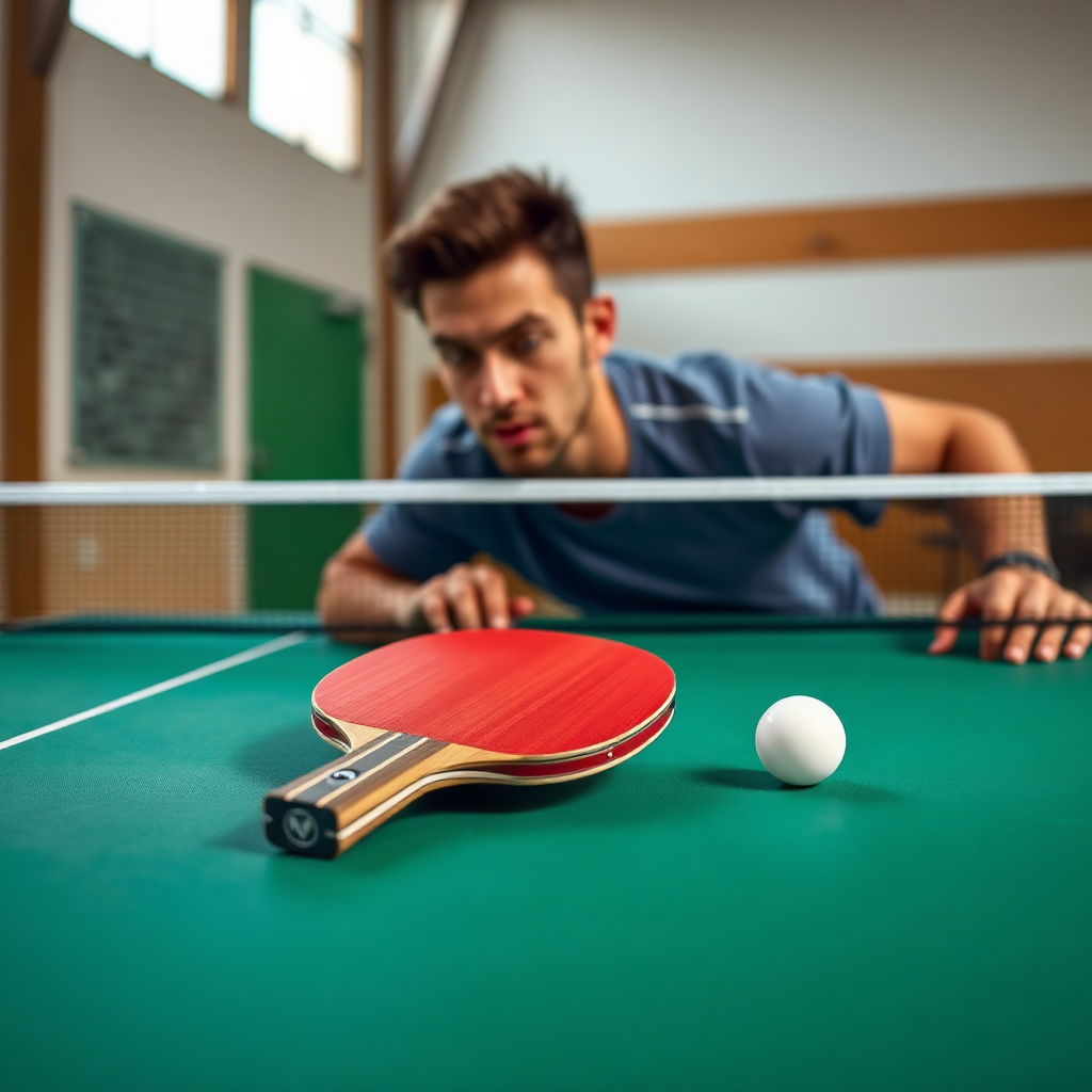 Tênis de mesa: tempo de reação tênis de mesa — cena realista de tênis de mesa