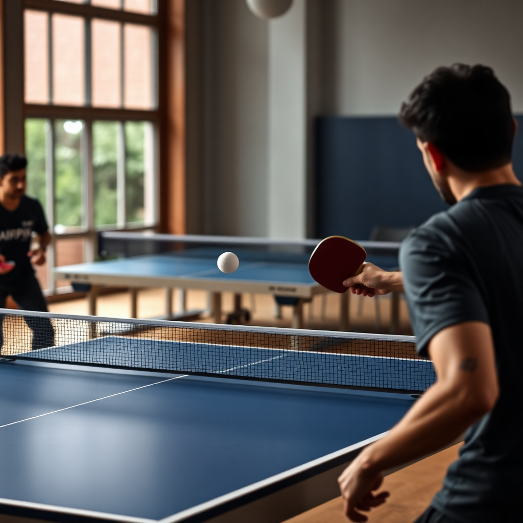 Tênis de mesa: como fazer block no tênis de mesa — cena realista de tênis de mesa