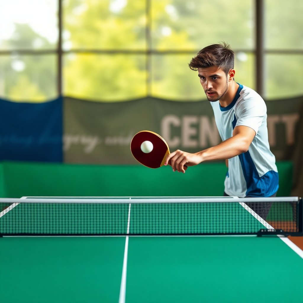 Tênis de mesa: como fazer drive no tênis de mesa — cena realista de tênis de mesa