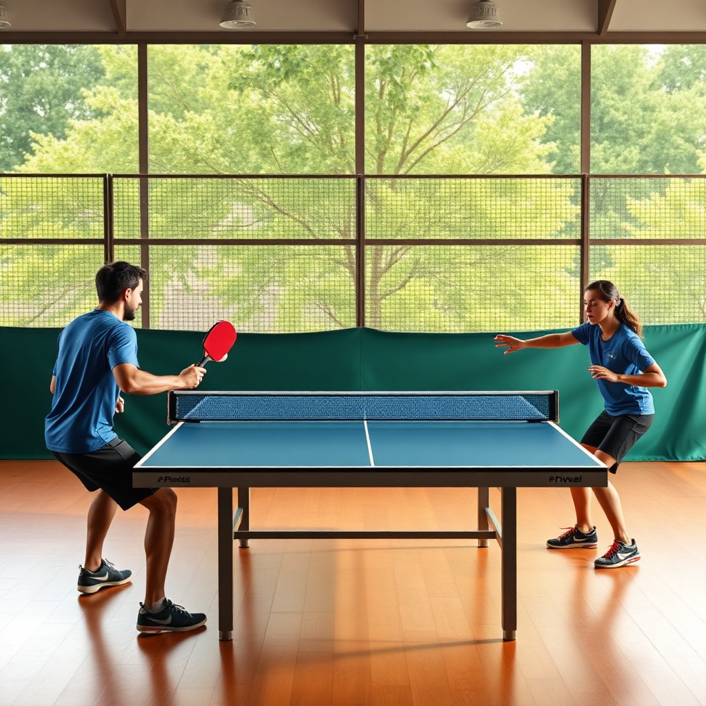 Como Executar o Drive no Tênis de Mesa: Passo a Passo para Iniciantes 2 Tênis de mesa: como fazer drive no tênis de mesa — cena realista de tênis de mesa