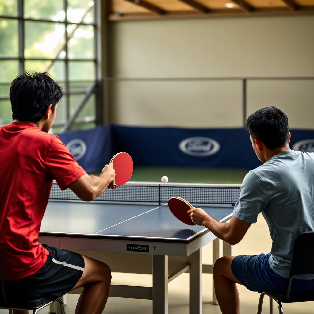 Tênis de mesa: conduta e etiqueta no tênis de mesa — cena realista de tênis de mesa