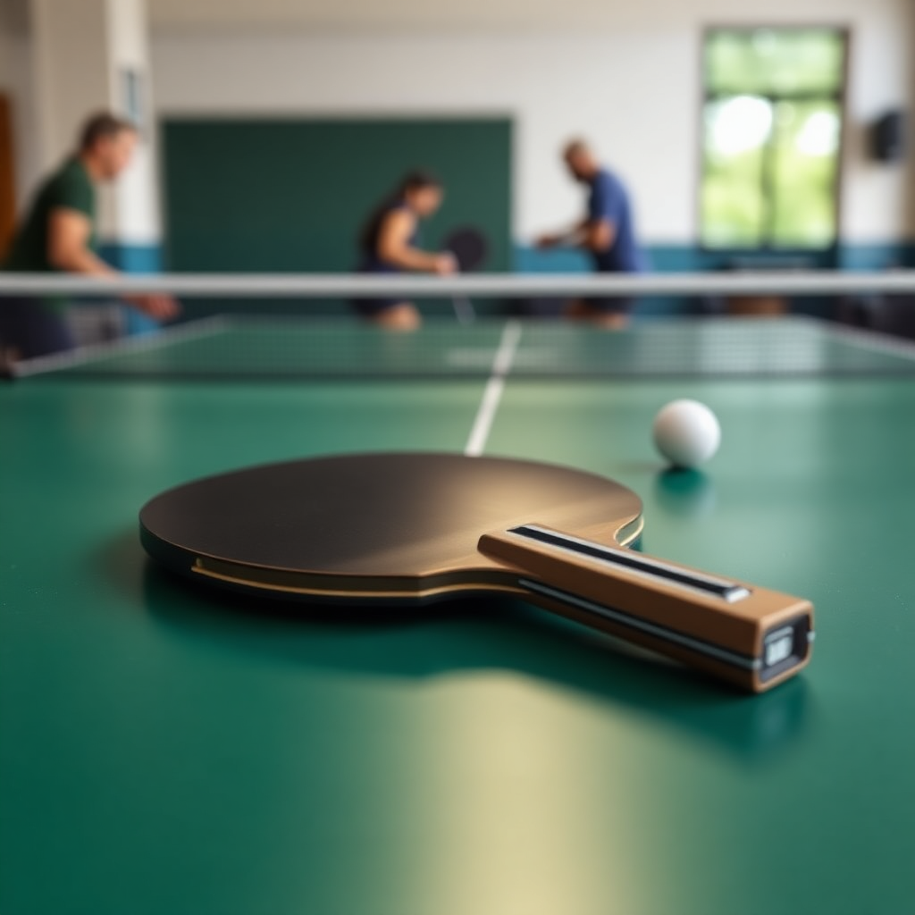 Tênis de mesa: regras alternativas do tênis de mesa — cena realista de tênis de mesa