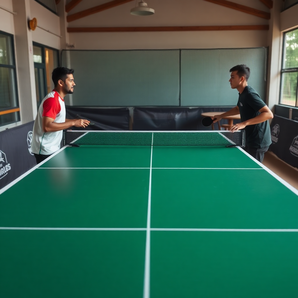 Como Promover o Fair Play em Competições de Tênis de Mesa 3 Tênis de mesa: fair play em competições de tênis de mesa — cena realista de tênis de mesa