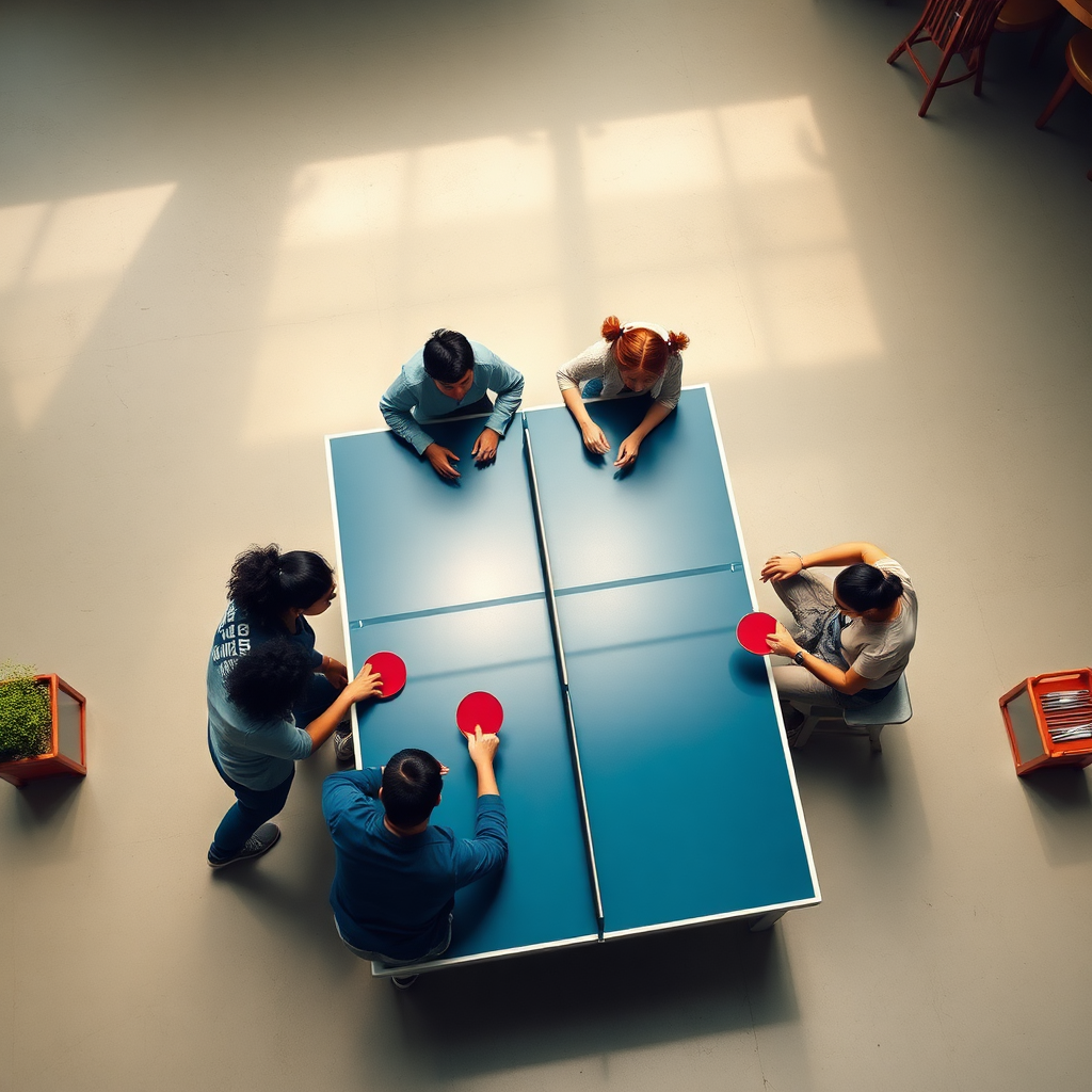 Principais Variedades Lúdicas do Pingue-Pongue: Regras e Como Jogar 2 Tênis de mesa: variações recreativas do pingue-pongue — cena realista de tênis de mesa
